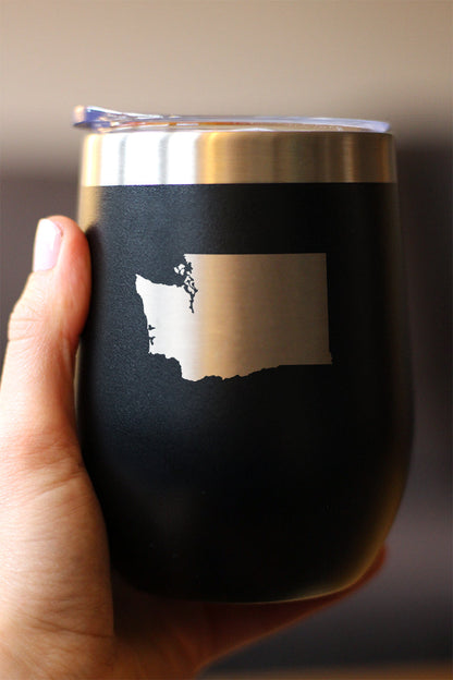 Washington State Outline Wine Tumbler (12 oz)