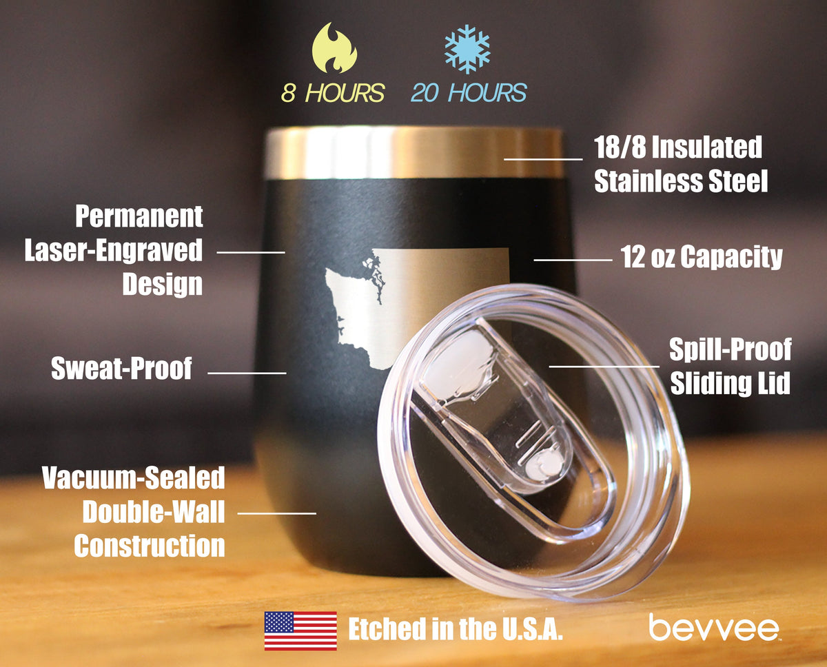 Washington State Outline Wine Tumbler (12 oz)