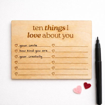 Engraved Wooden Love Note - Laser Engraved Card | Personalized Keepsake Gift