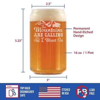 Mountains Are Calling Beer Can Glass (16 oz)