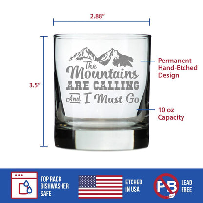 Mountains Are Calling Rocks Glass (10.25 oz)