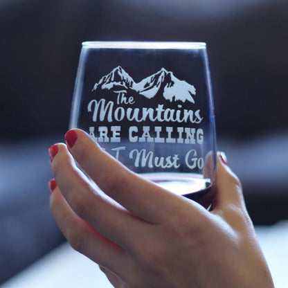Mountains Are Calling Stemless Wine Glass (17 oz)