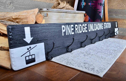 60" Custom Ski and Snowboard Cabin Coat Racks, hangers
