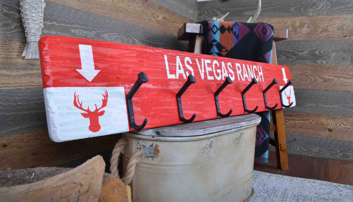 42" Custom Ski and Snowboard Cabin Coat Racks, hangers