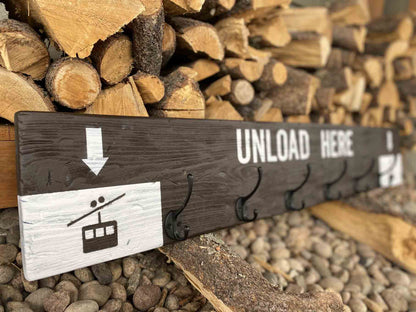 42" Custom Ski and Snowboard Cabin Coat Racks, hangers