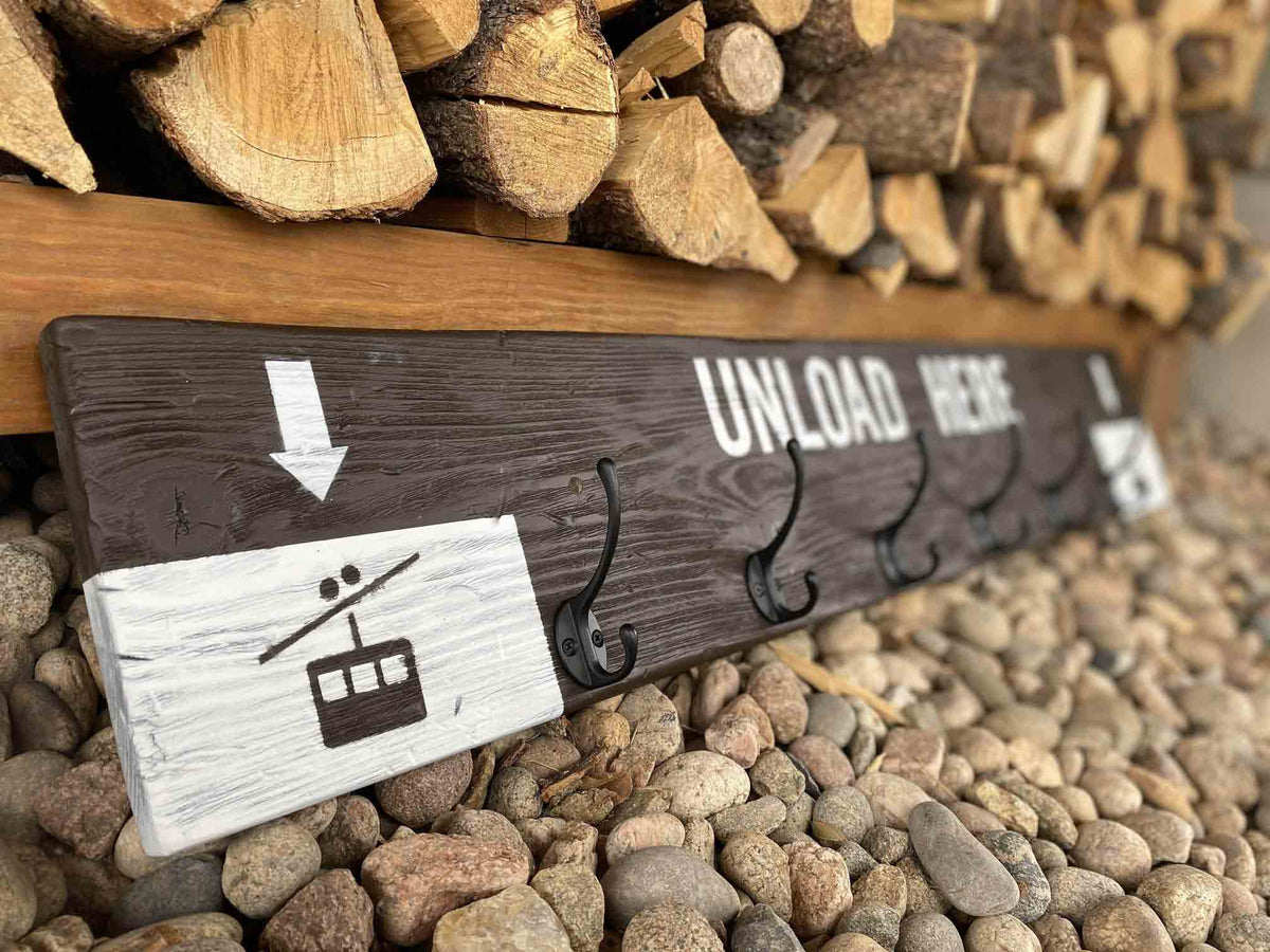 60" Custom Ski and Snowboard Cabin Coat Racks, hangers