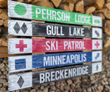 Personalized Ski and Snowboard Trail Signs, Mountain Cabin Decor