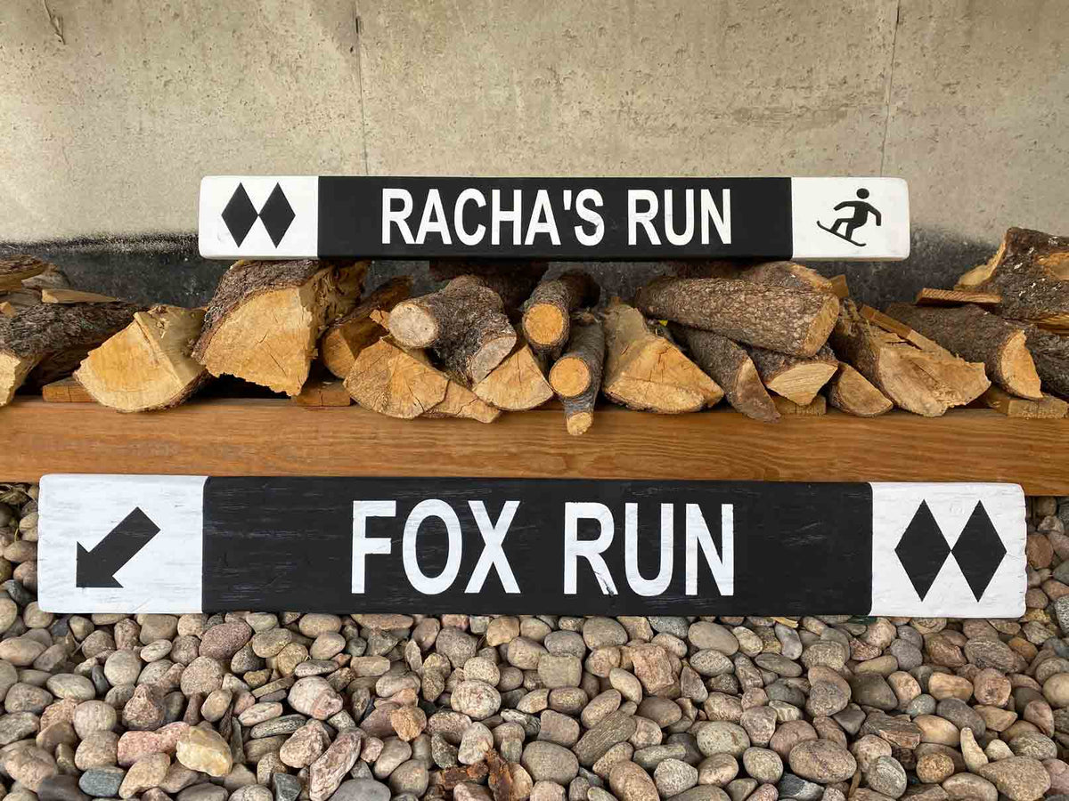 Personalized Ski and Snowboard Trail Signs, Mountain Cabin Decor