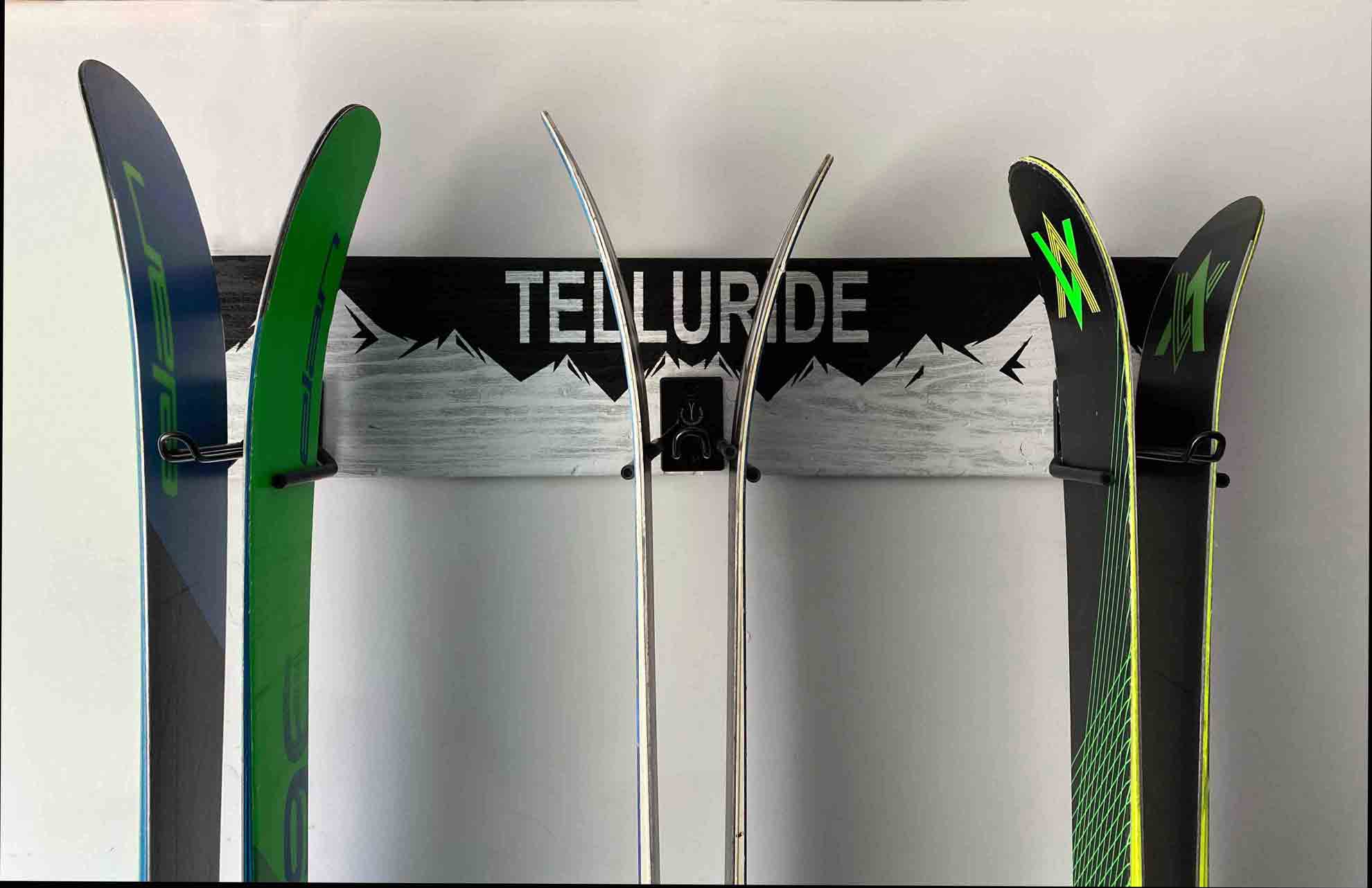 Custom Ski and Snowboard Rack - Rocker Ski Racks – Single Chair Studios ...