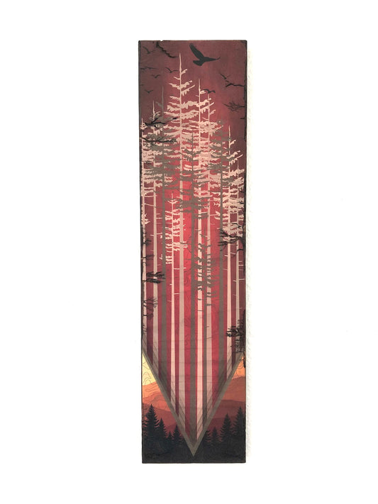 Trees in Forest - Burned Wood Print Artwork