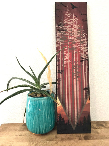 Trees in Forest - Burned Wood Print Artwork