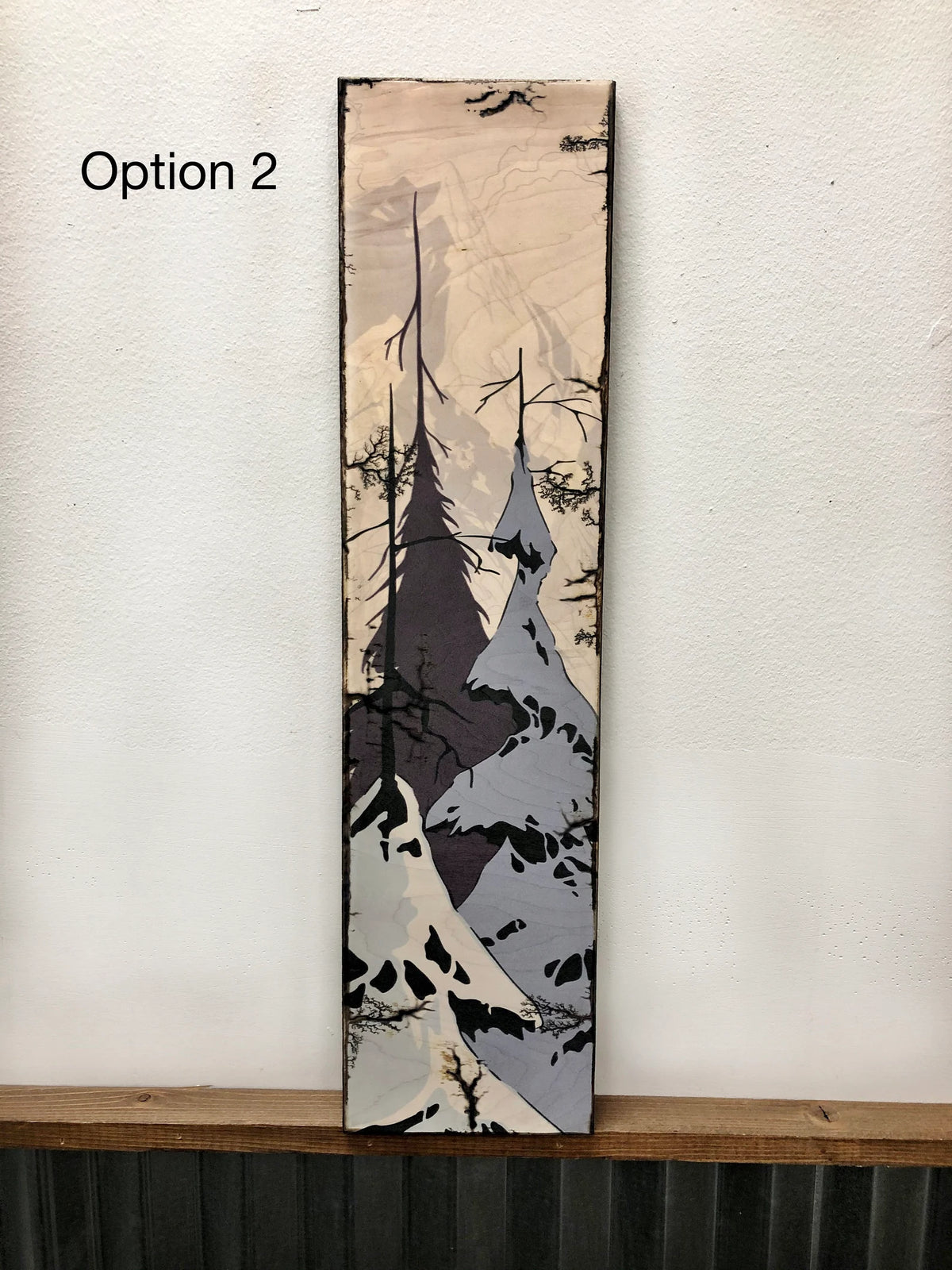 Winter Trees - Burned Wood Print Artwork