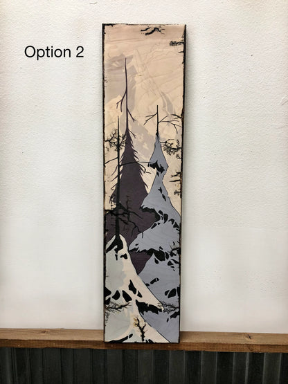 Winter Trees - Burned Wood Print Artwork