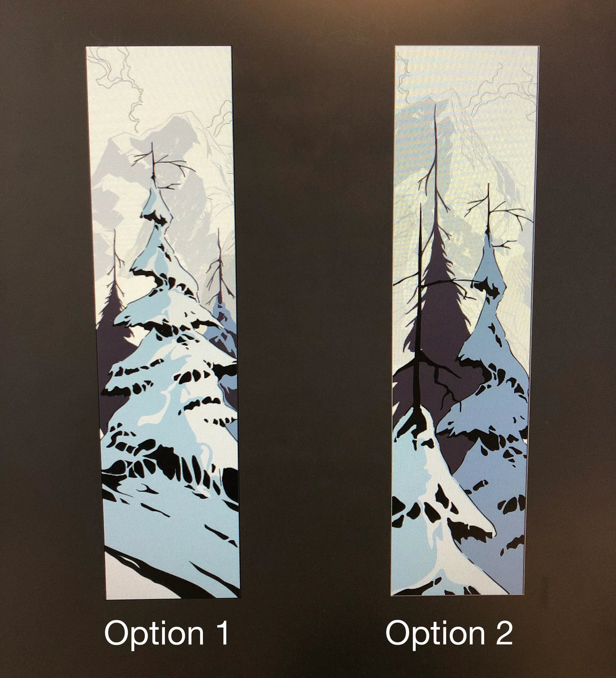 Winter Trees - Burned Wood Print Artwork