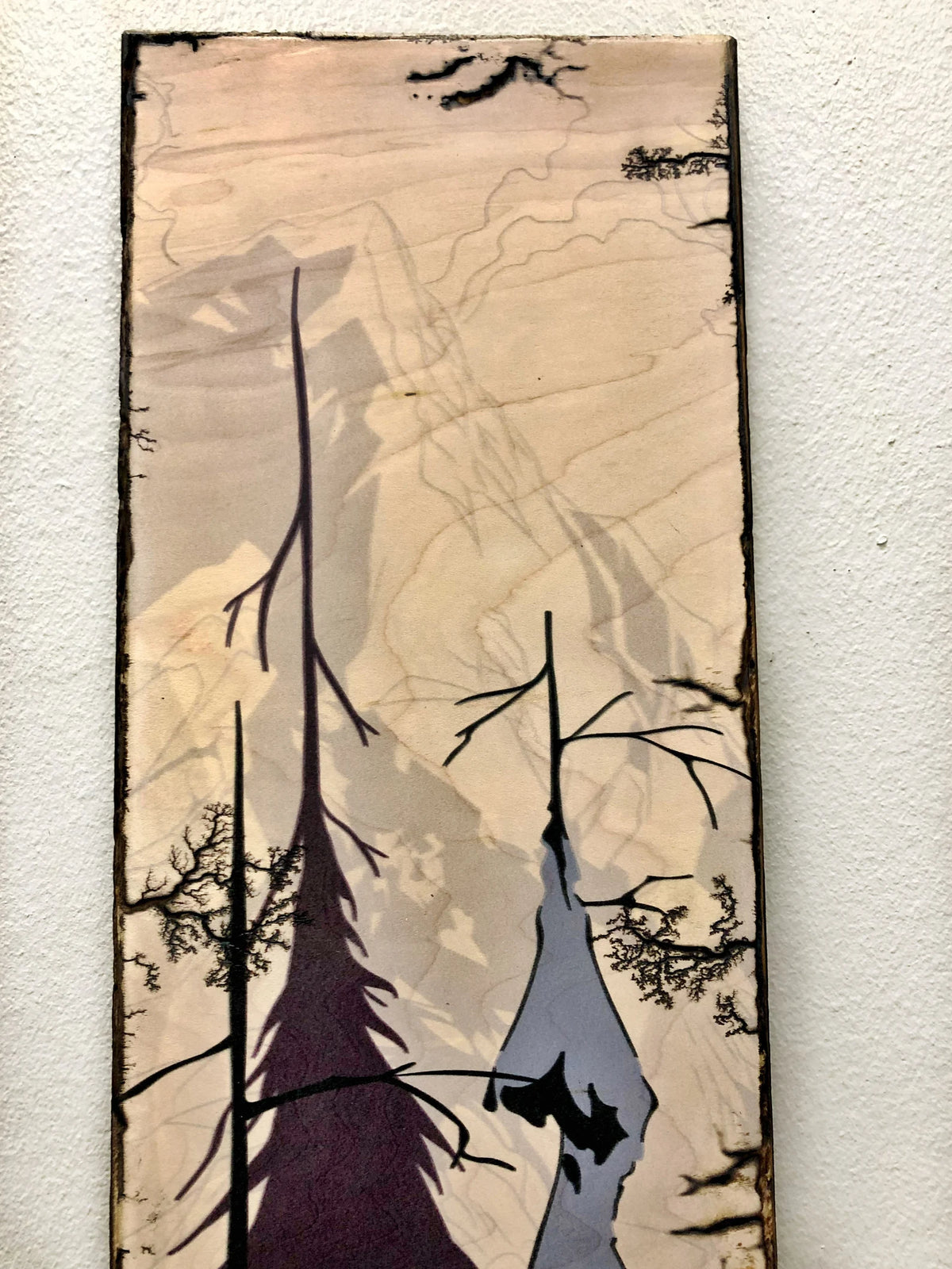 Winter Trees - Burned Wood Print Artwork