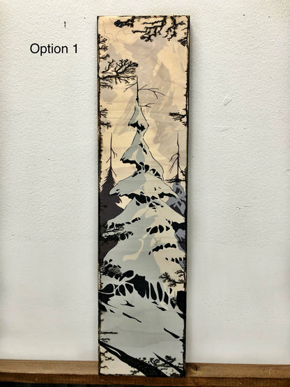 Winter Trees - Burned Wood Print Artwork